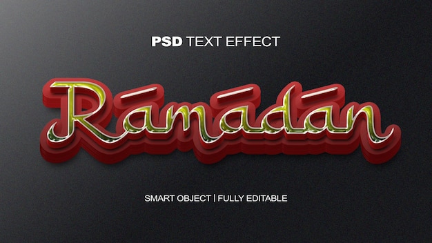 PSD efeito de texto do ramadã