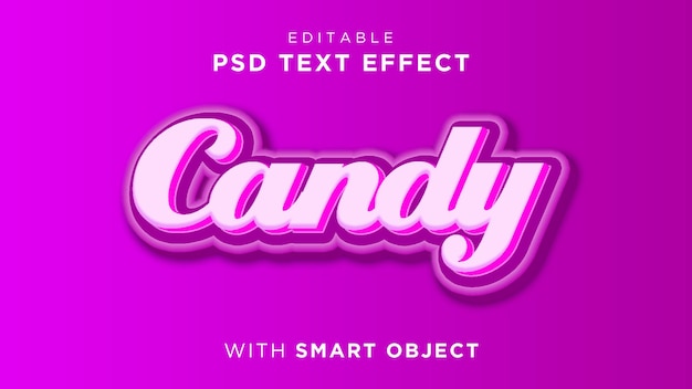 PSD efeito de texto doce 3d editável