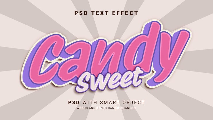 PSD efeito de texto doce de doce