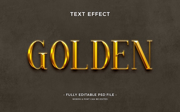 Efeito de texto dourado brilhante