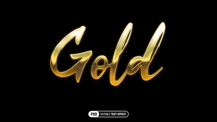 PSD efeito de texto dourado brilhante