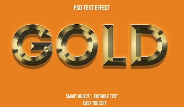 Efeito de texto dourado editável