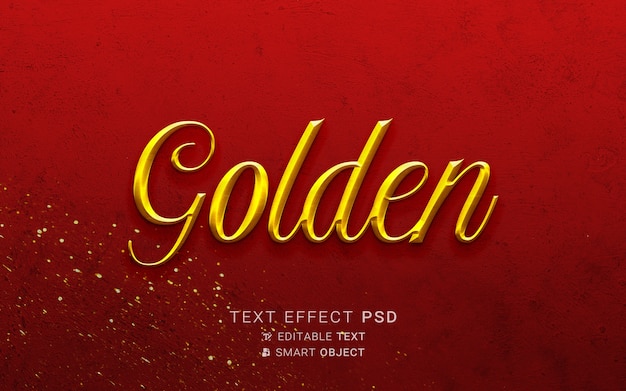 Efeito de texto dourado luxuoso