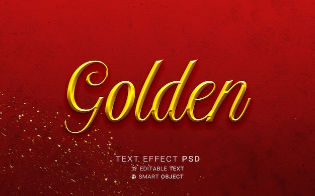 PSD efeito de texto dourado luxuoso