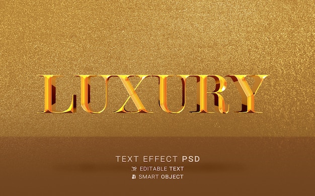 PSD efeito de texto dourado luxuoso