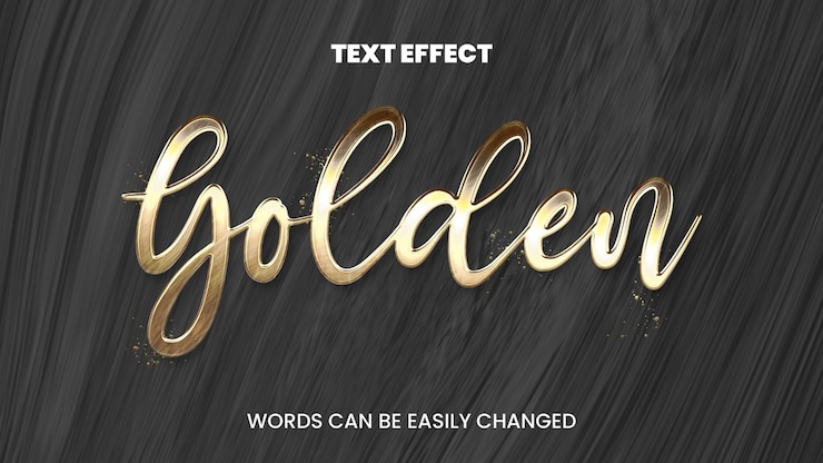 PSD efeito de texto dourado