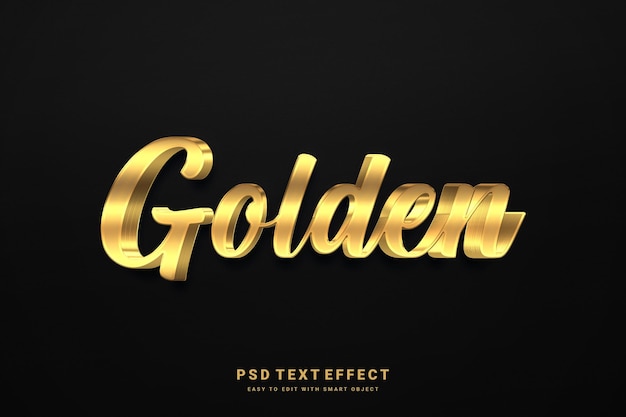 PSD efeito de texto dourado