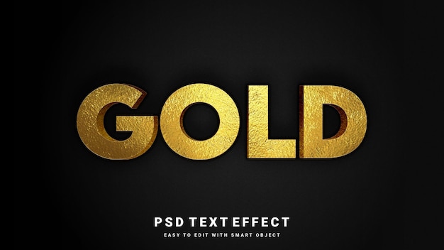 PSD efeito de texto dourado