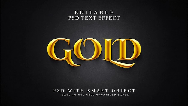 PSD efeito de texto dourado