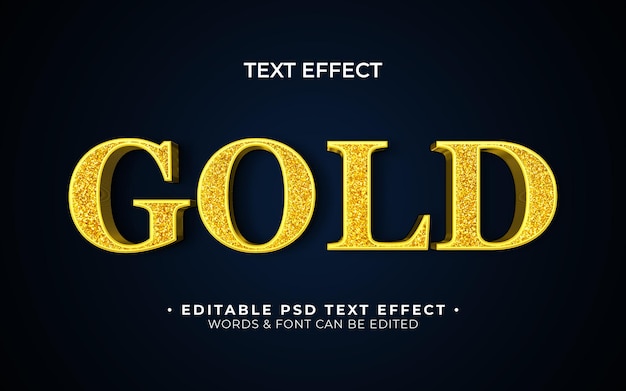PSD efeito de texto dourado