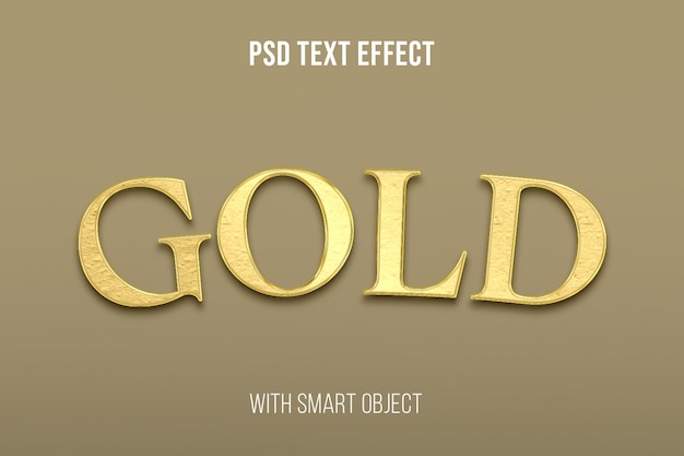 PSD efeito de texto dourado