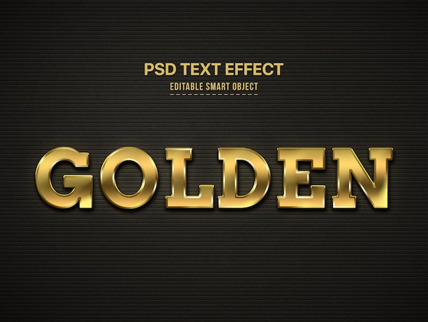 PSD efeito de texto dourado