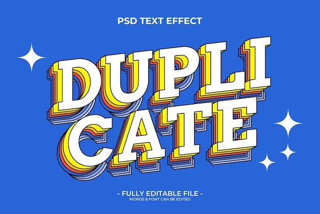 Efeito de texto duplicado azul