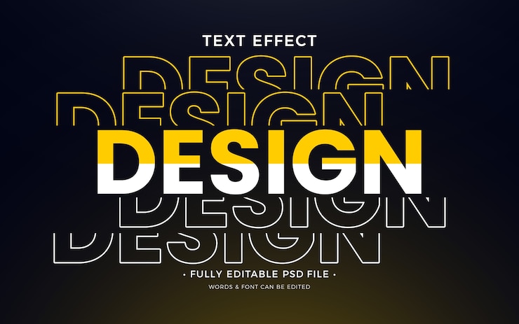 PSD efeito de texto duplicado