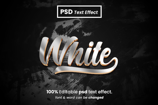 PSD efeito de texto editável 3d branco