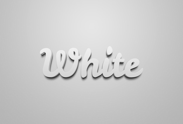 EFEITO DE TEXTO EDITÁVEL 3D BRANCO