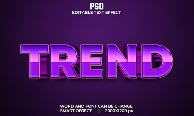 Efeito de texto editável 3d colorido de tendência psd premium com plano de fundo