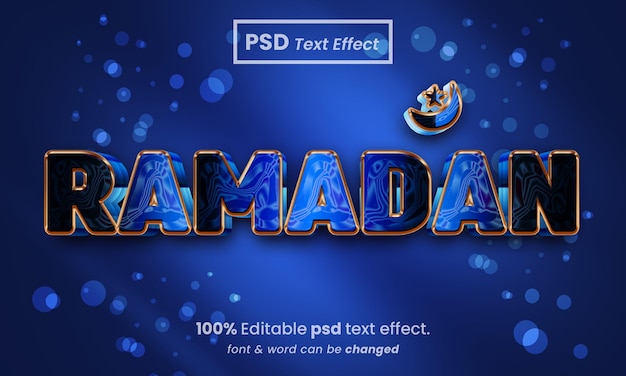 PSD efeito de texto editável 3d do ramadã