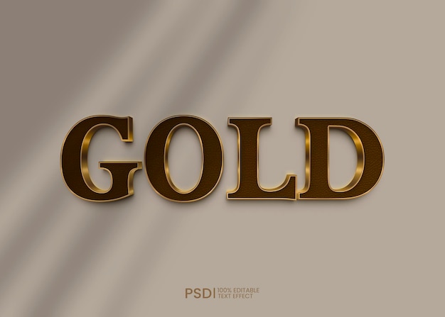 Efeito de texto editável 3d dourado