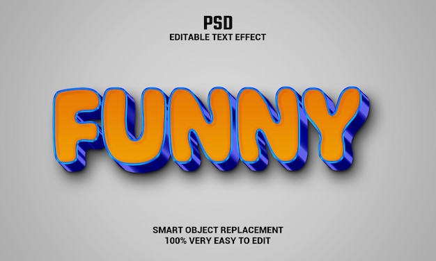 Efeito de texto editável 3d engraçado com fundo psd premium