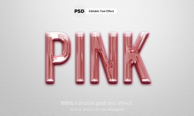 PSD efeito de texto editável 3d líquido rosa