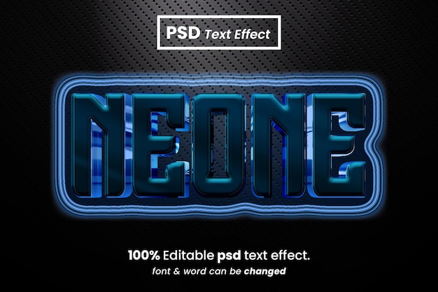 Efeito de texto editável 3d neon