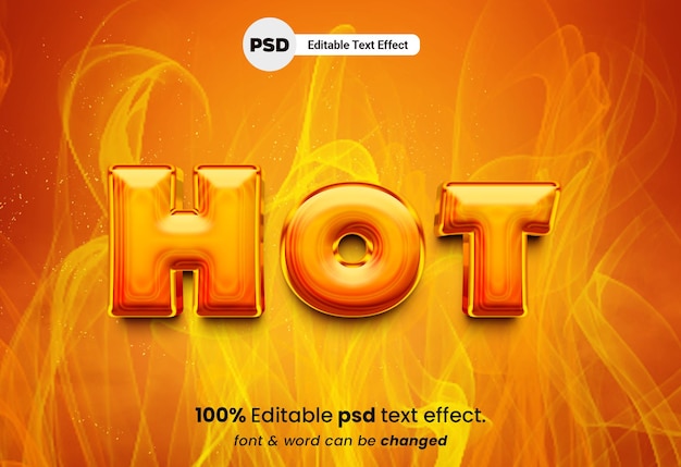Efeito de texto editável 3D picante quente