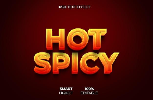 PSD efeito de texto editável 3d picante quente