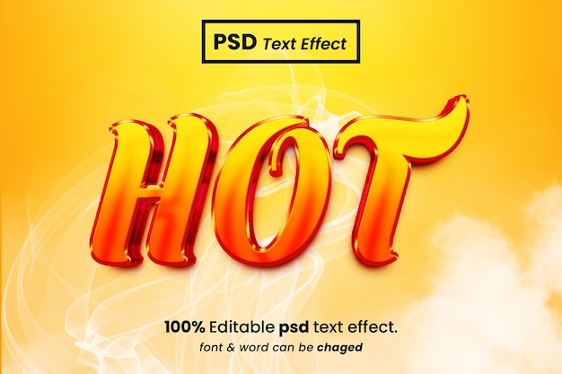 PSD efeito de texto editável 3d quente