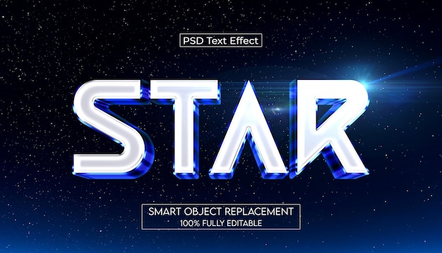 Efeito de texto editável 3D Star