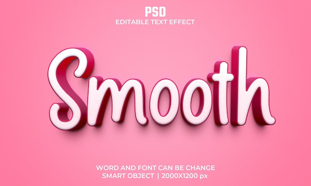 Efeito de texto editável 3D suave Premium Psd com fundo
