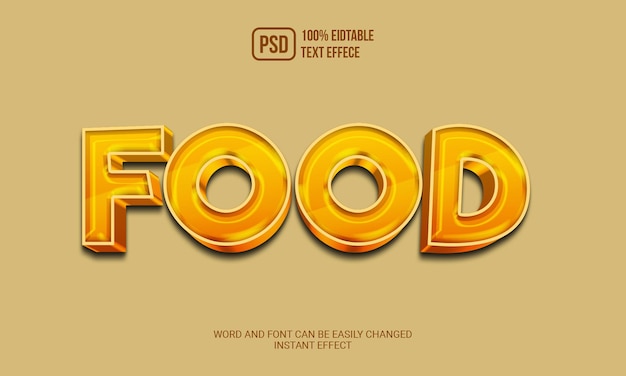 Efeito de texto editável alimentar