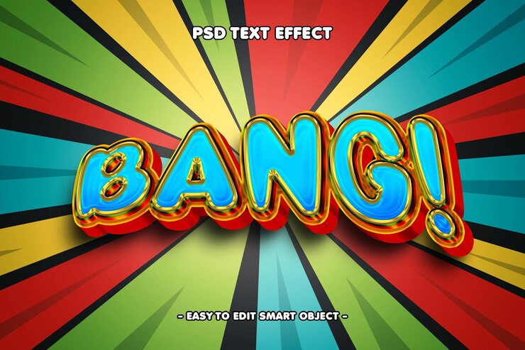 PSD efeito de texto editável bang comic style