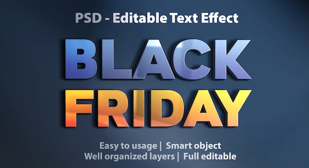 Efeito de texto editável black friday