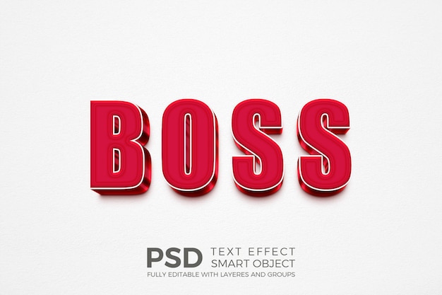 Efeito de texto editável Boss