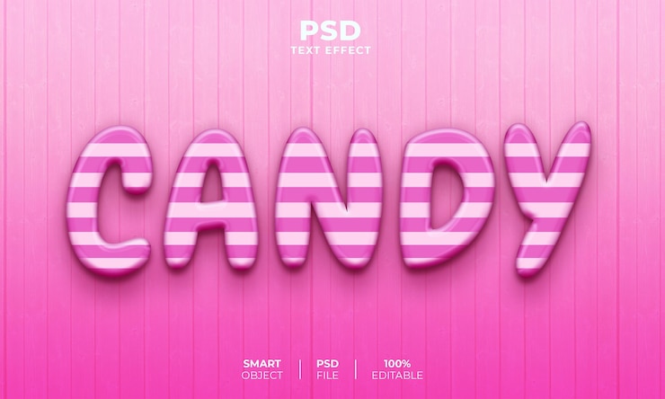 PSD efeito de texto editável candy 3d