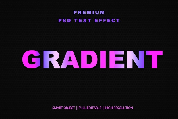 Efeito de texto editável com gradiente