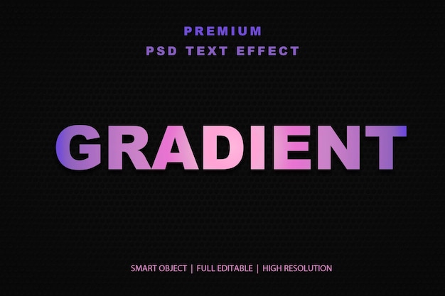 Efeito de texto editável com gradiente