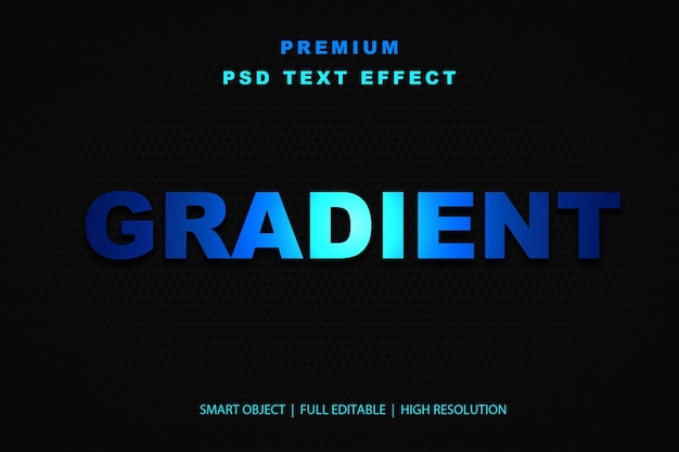 Efeito de texto editável com gradiente