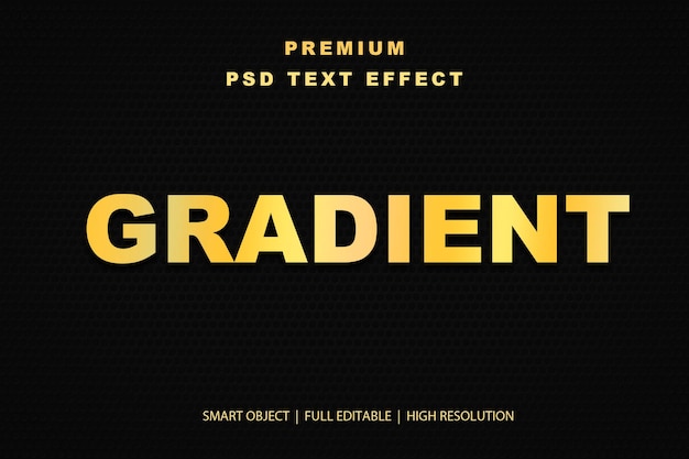 Efeito de texto editável com gradiente