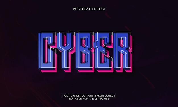 PSD efeito de texto editável cyber 3d