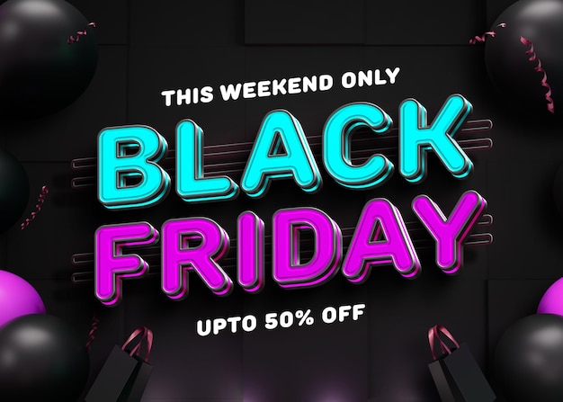 Efeito de texto editável da Black Friday