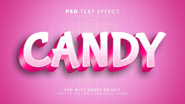 Efeito de texto editável de doces no estilo de texto doce e amoroso