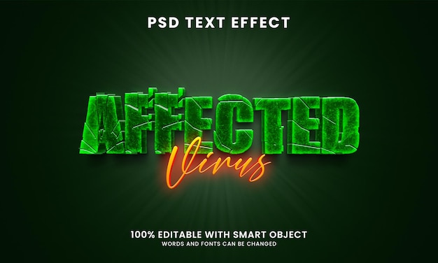 PSD efeito de texto editável de estilo 3d afetado com luz neon