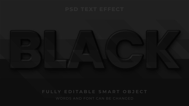 PSD efeito de texto editável de estilo gráfico elegante mozaic preto