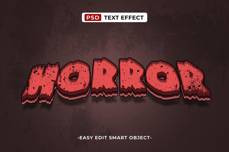 PSD efeito de texto editável de horror