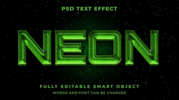 PSD efeito de texto editável de luz de brilho neon