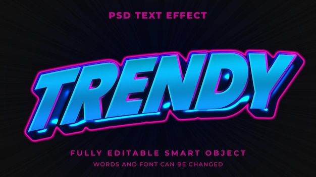 Efeito de texto editável de moda