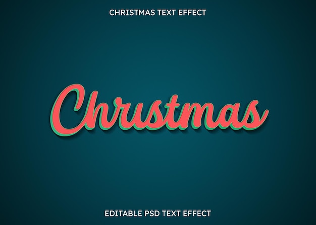 Efeito de texto editável de Natal 3D