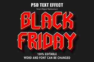PSD efeito de texto editável de sexta-feira negra escura